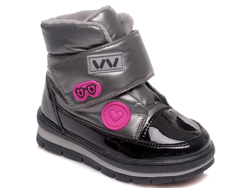 

Зимові черевики Weestep (25р.) 16,5 см сірі з чорним