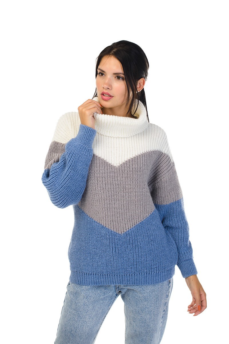 

Классический женский свитер SVTR 443  джинс (SVTR 443_1, Классический женский свитер SVTR 443 44-52 джинс (SVTR 443_1)