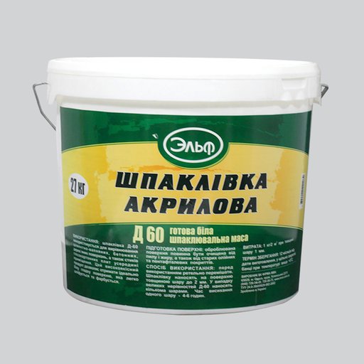 

Шпаклевка акриловая Эльф Д-60 27 кг (10530800)