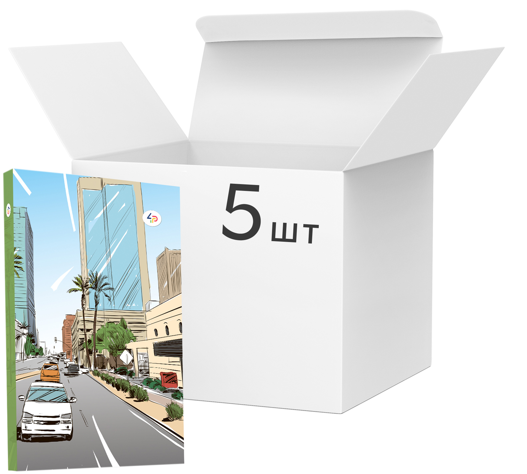 

Упаковка блокнотов 4Profi Streets note А5 микс из линовки 80 листов Green 5 шт (901487)