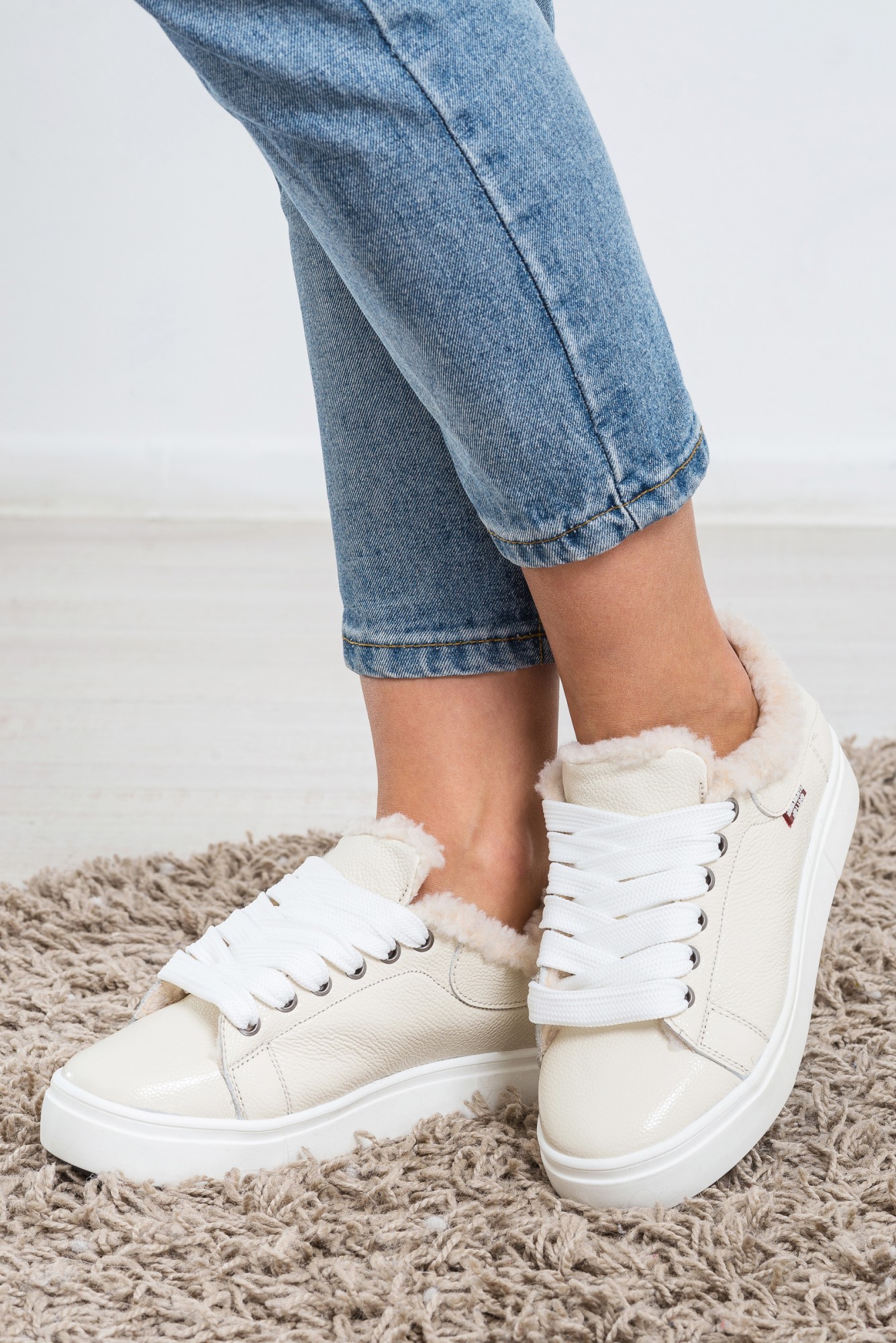 

Кожаные кеды PADUCHINI BEIGE 34 22 см. Бежевые Зима