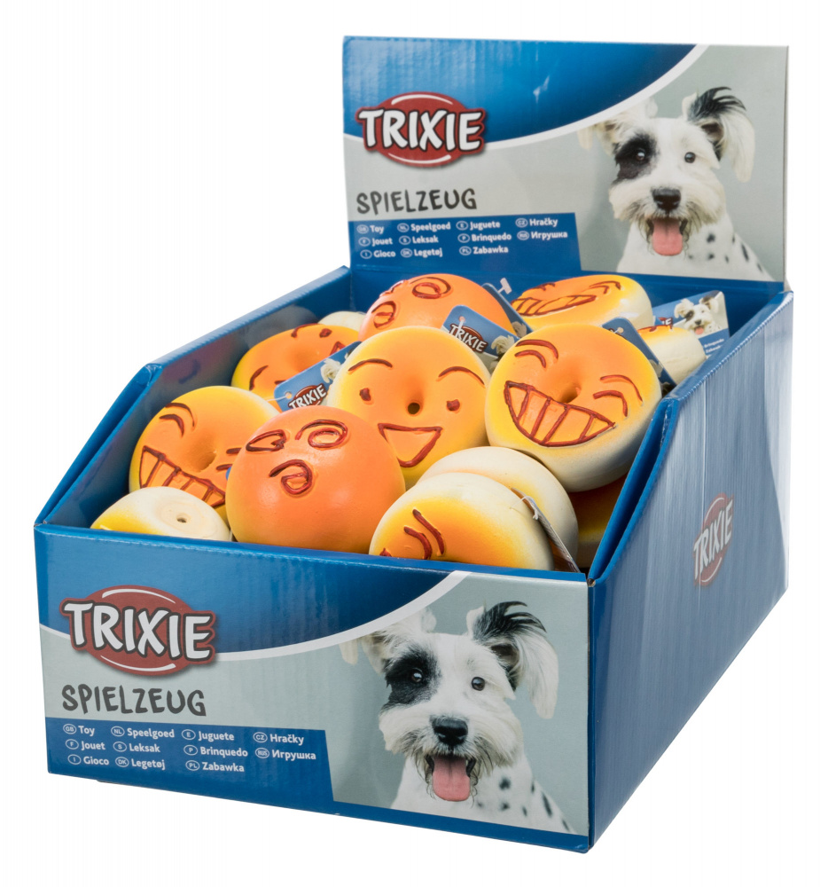 

Игрушка для собак Trixie Бублик Смайлик с пищалкой 6см 44шт (TX-35261)