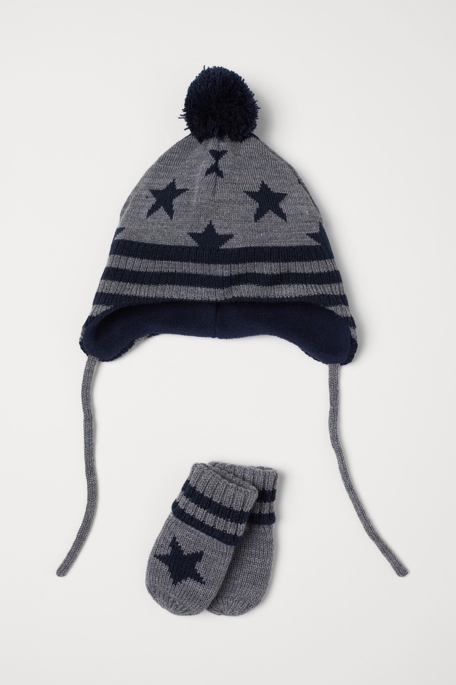

Комплект (шапка, варежки) H&M 86 92см (49) сине серый звезды 25107908972