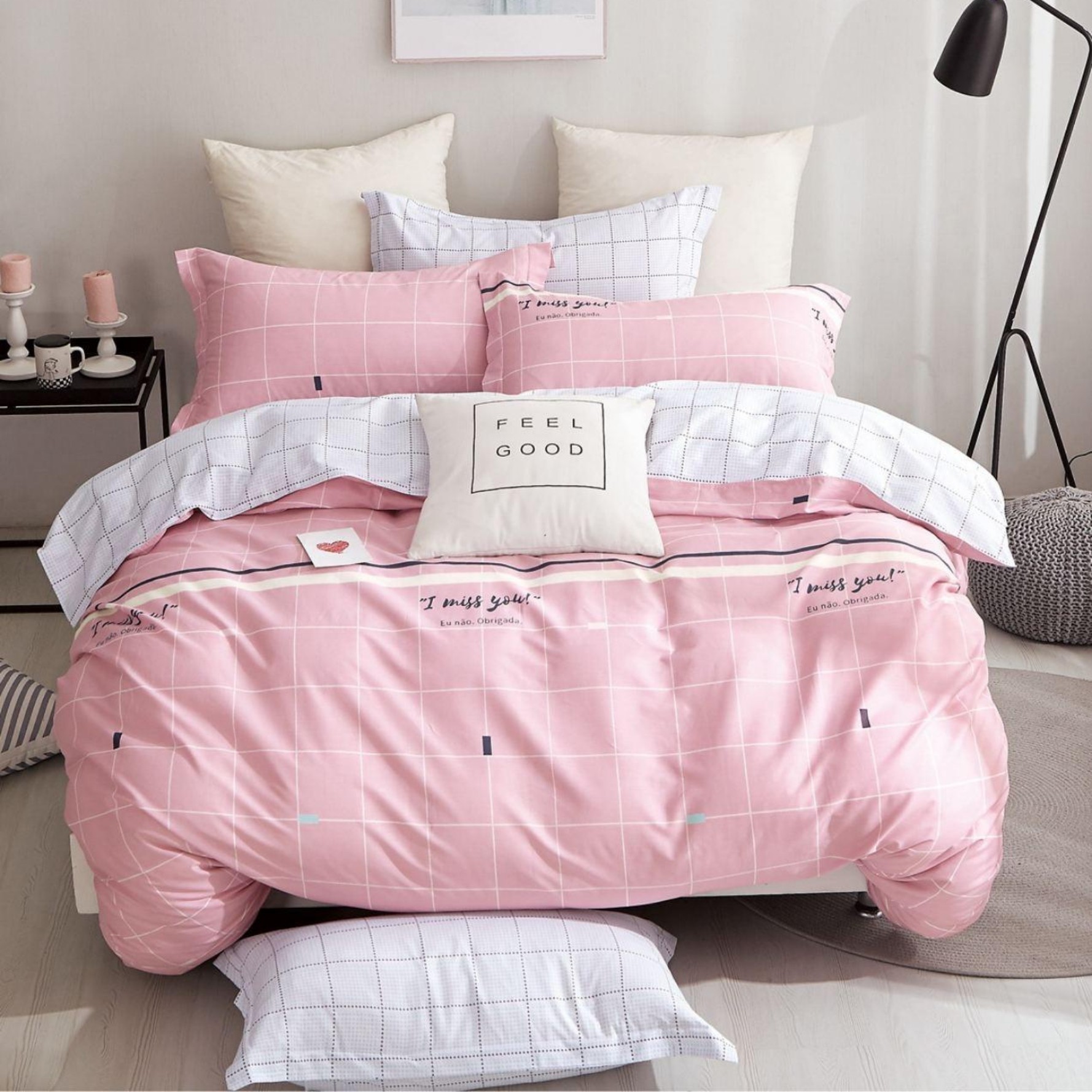 

Комплект постельного белья Королева Ночи Бязь 175х215 Двуспальный Розовый в клетку 605