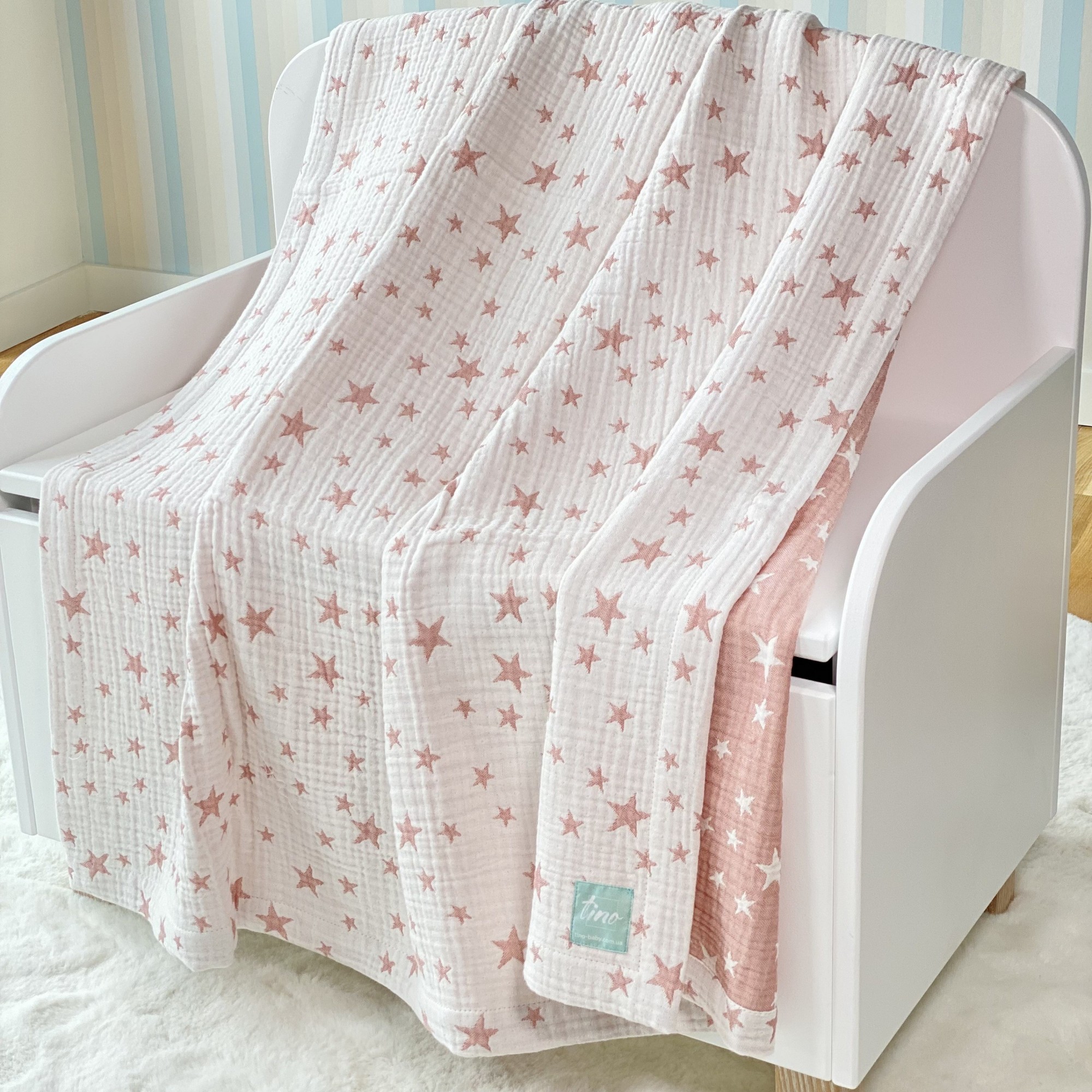 

Плед детский муслиновый TINO baby розовый, 90х90 см
