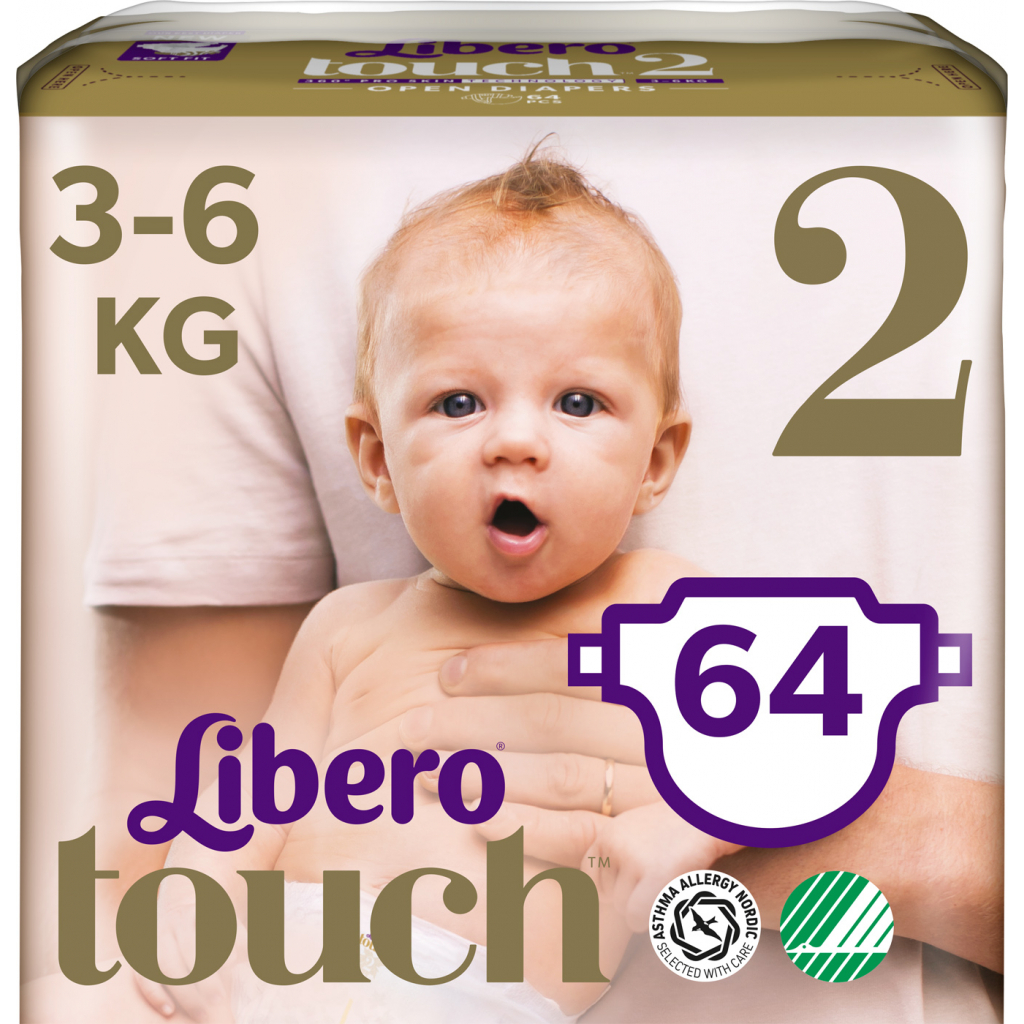 

Подгузник Libero Touch 2 3-6 кг 64 шт. (7322541070742)