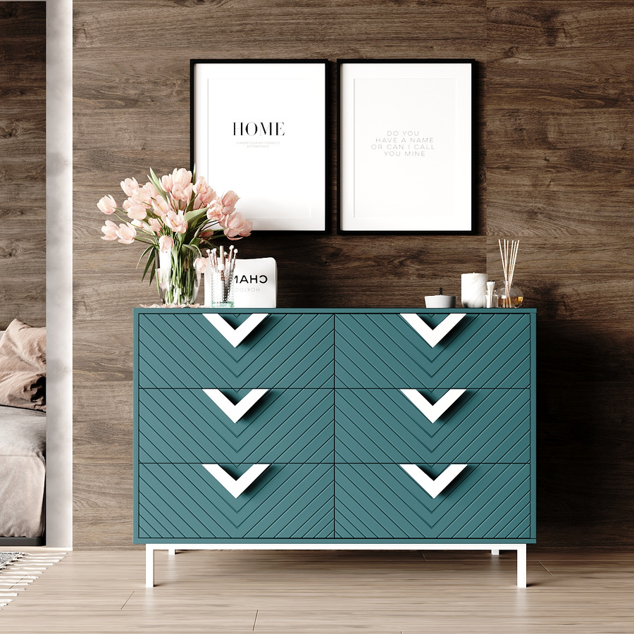 

Комод в прихожую Fenster Оксфорд 2 Белый/Грин Айс