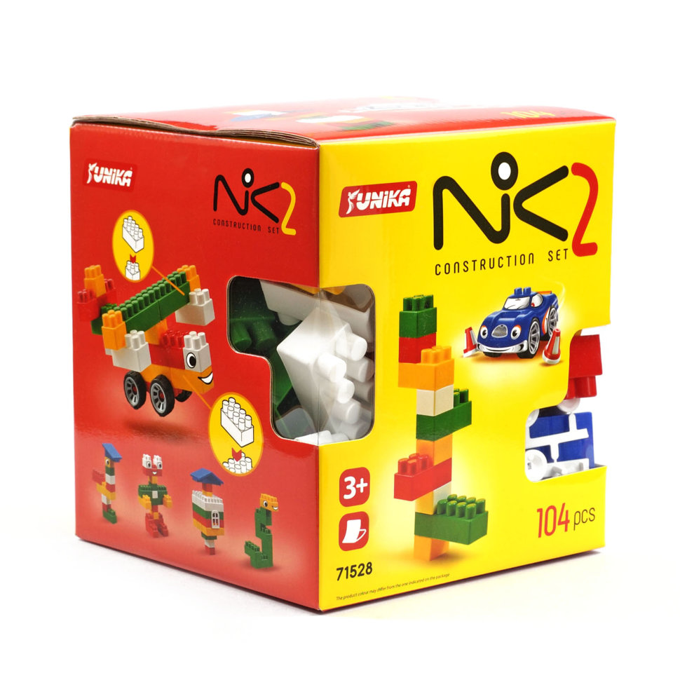 

Конструктор детский "NIK-2" 71528, 104 крупных деталей ЮНИКА
