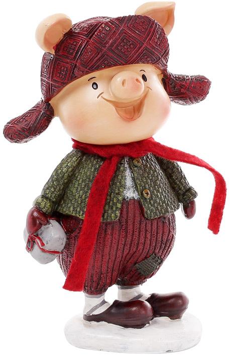 

Фигурка декоративная Свинка в ушанке 10.5х6.5х16.7см Bona (ТР01632315048)