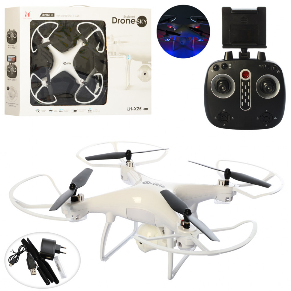 

Квадрокоптер на радиоуправлении LH-X25WF с камерой Метр+