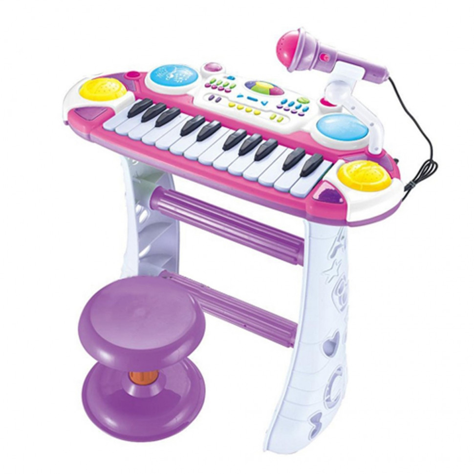 

Пианино детское со стулом 7235PINK 24 клавиши LimoToy