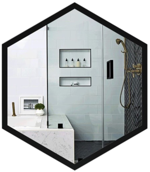 

Зеркало J-Mirror Hexagon Alu Black 70x60