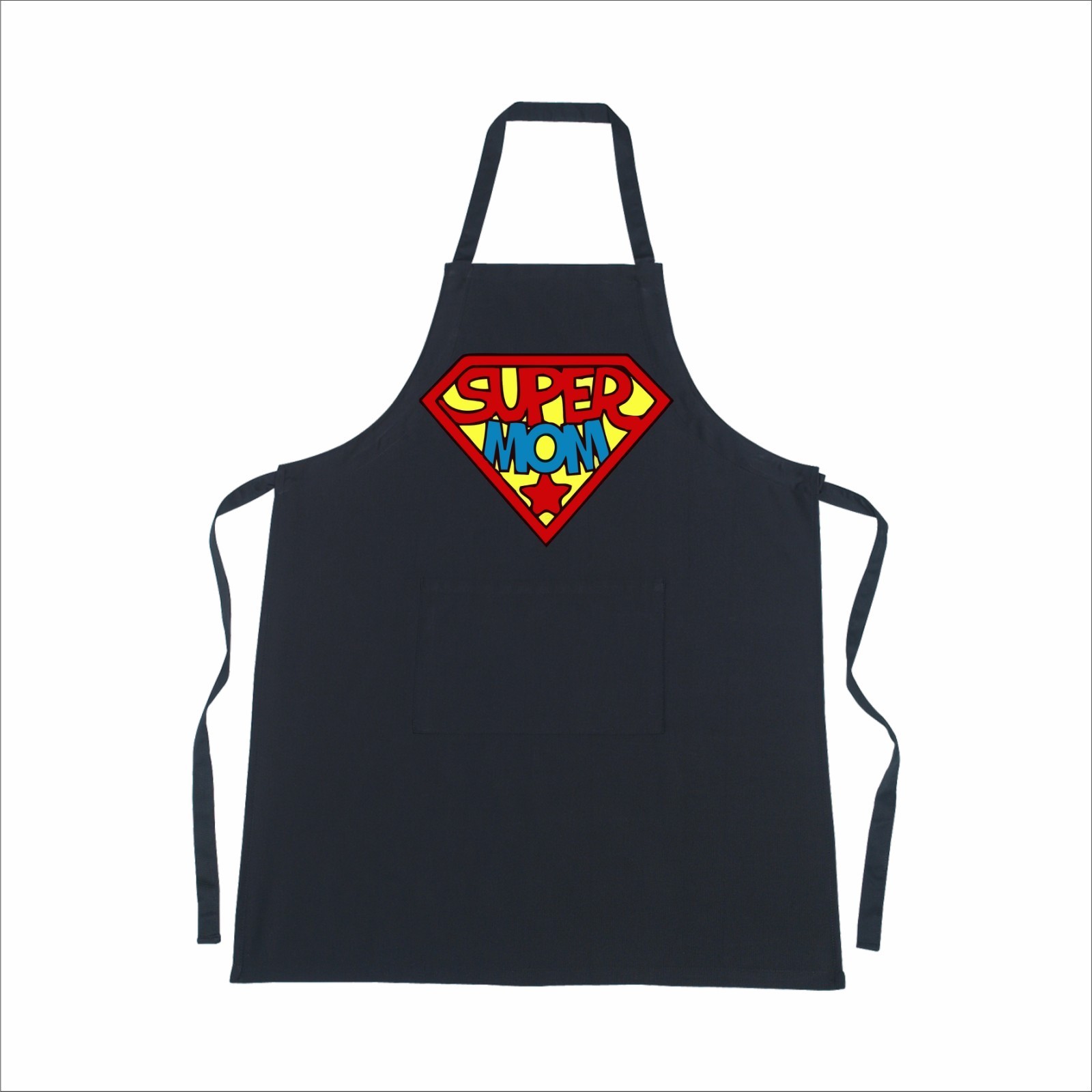 

Фартух Vivay з принтом Super mom Чорний 64x64 см (6499)