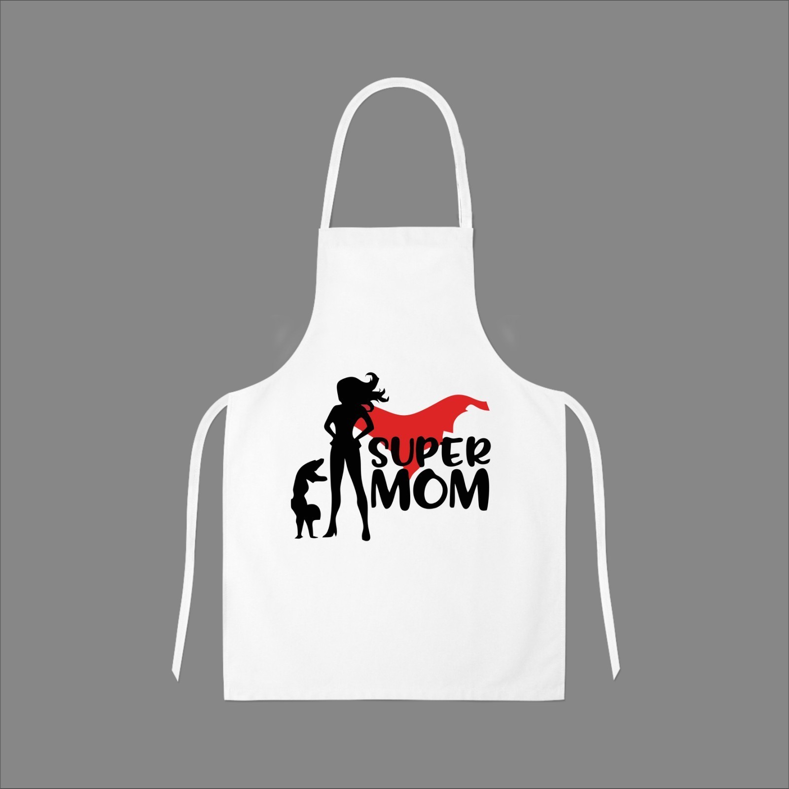 

Фартух Vivay з принтом Super mom Білий 64x64 см (6508)