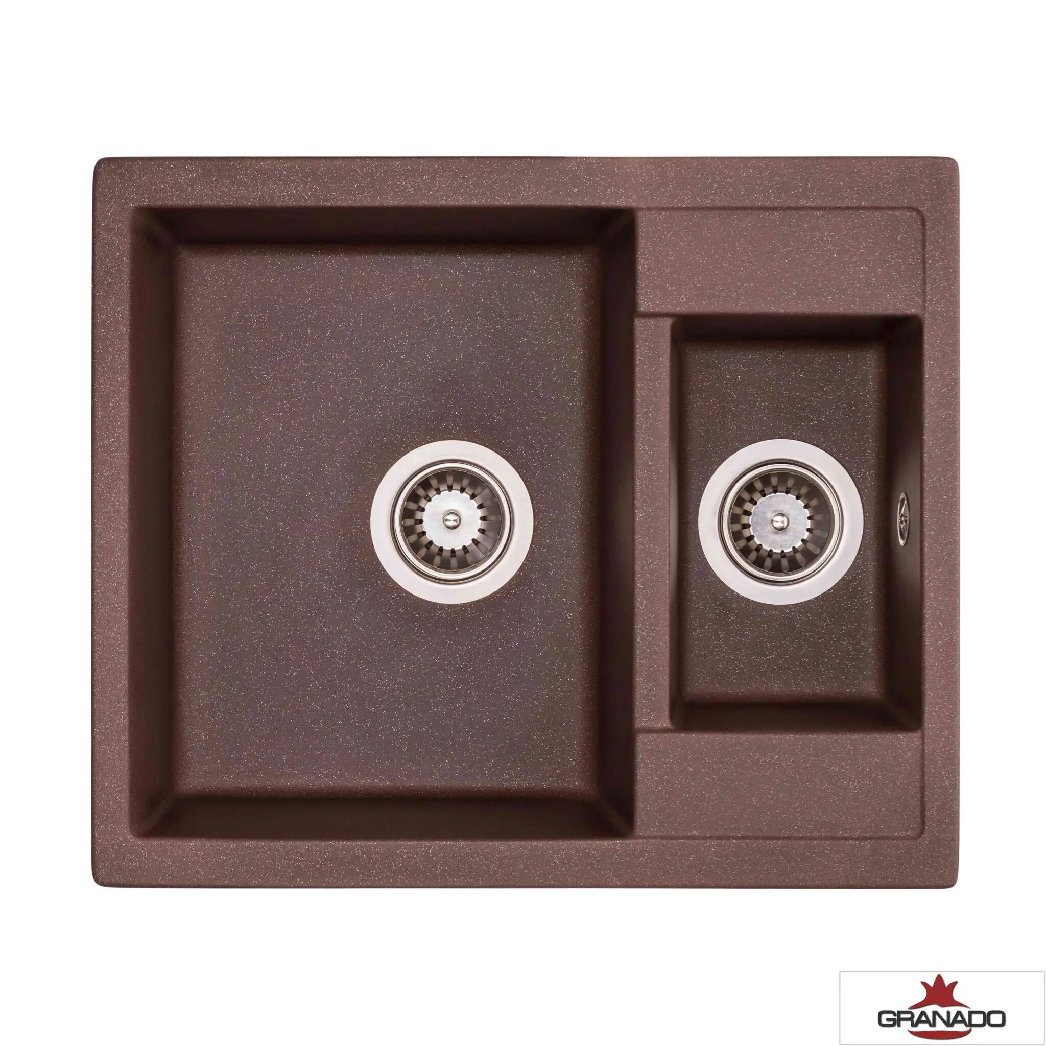 

Мойка гранитная Granado Samora 57,9*48,8*20см. с дополнительной чашей, marron (каштан)