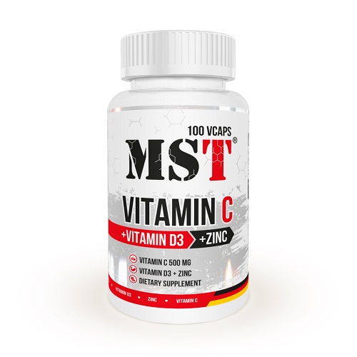 

Цинк MST Vitamin C 500 +D3 + Zink, 100 капс.
