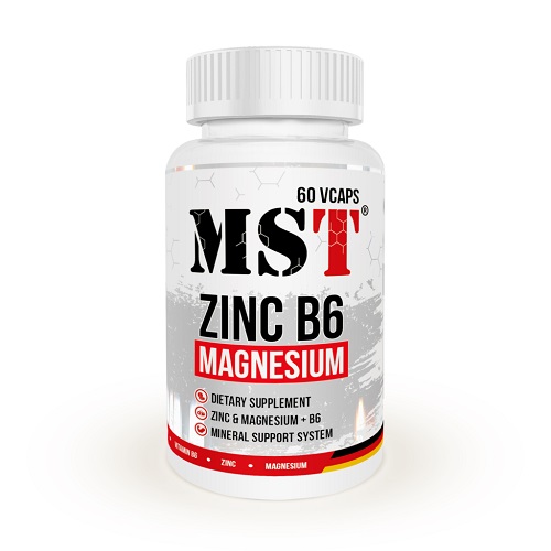 

Цинк MST Zinc + Magnesium + B6, 60 капс.