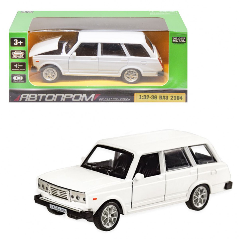 

Коллекционная игрушечная машина ВАЗ 2104 инерционная (Белый ) АвтоПром
