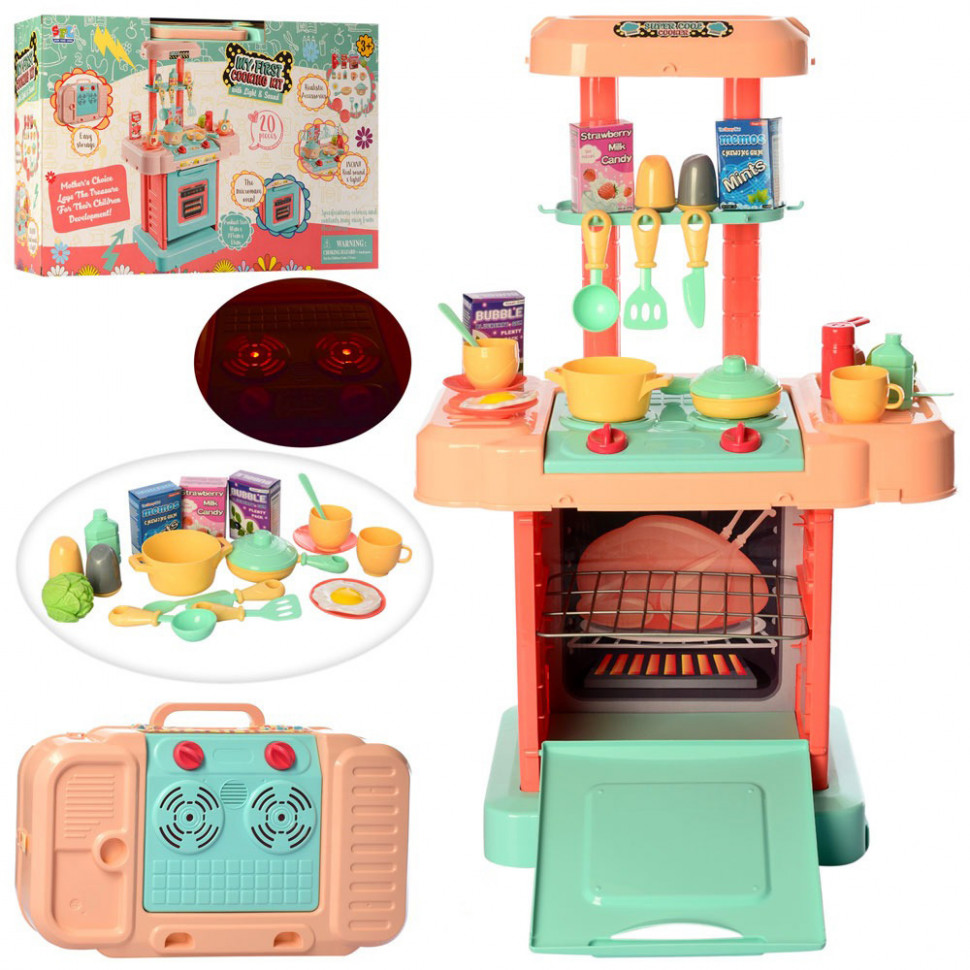 

Игровой набор Кухня 16824, продукты, посуда, плита, духовка Bambi