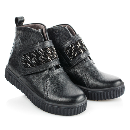 

Стильные ботинки на байке на девочку 541 Happy Walk 26 16.5см Черный 18487