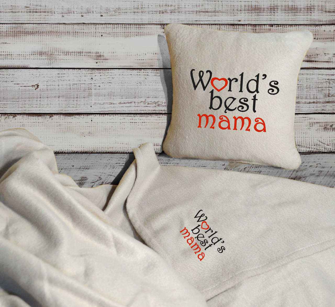 

Набор подушка и плед World's Best Grandma Бежевый (05)