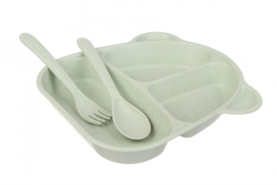 

Набор детской эко посуды из биоразлагаемого пластика Ifeelgood Bear (Медведь/Мишка) Зеленый