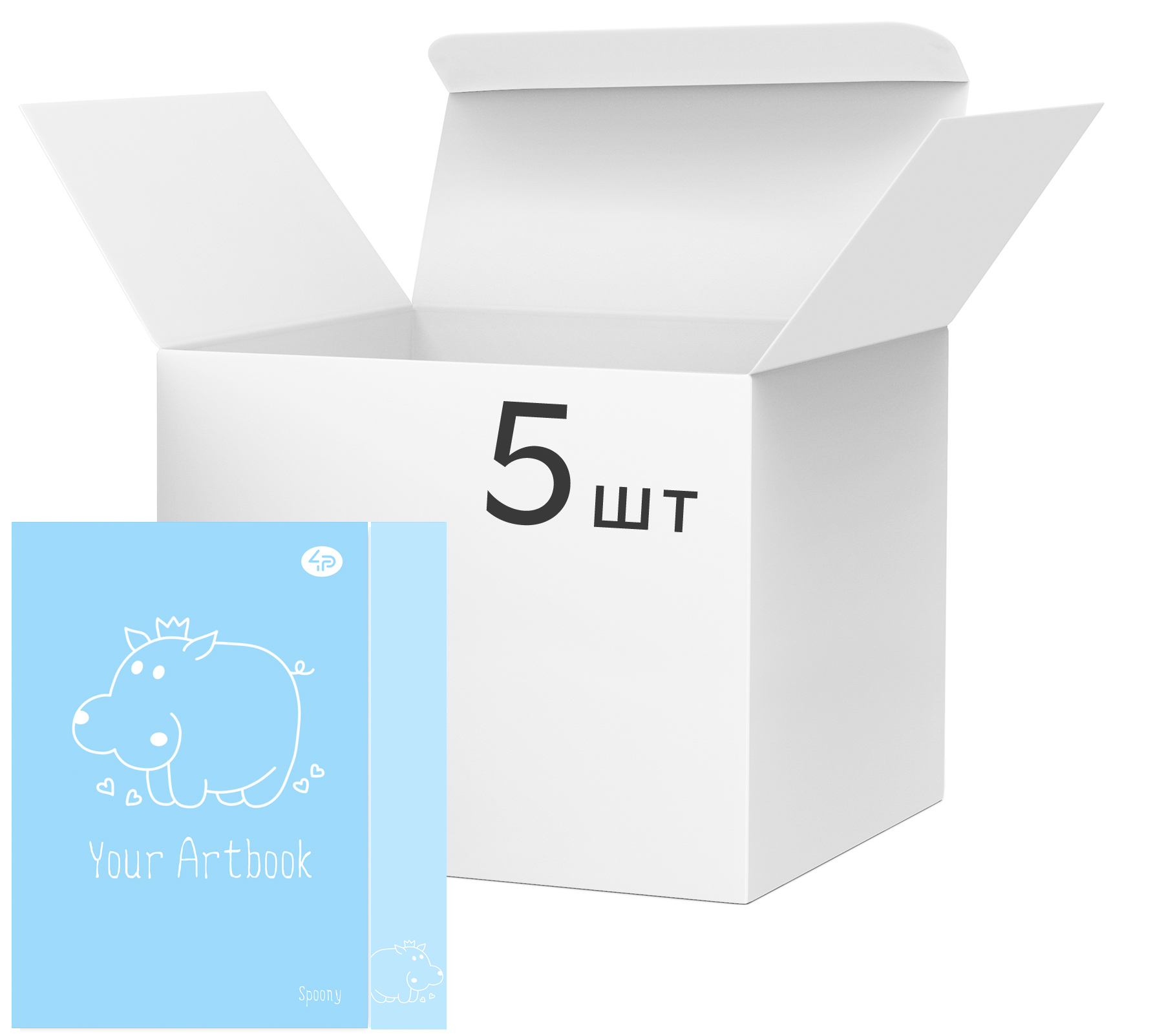 

Упаковка блокнотов 4Profi Profiplan Artbook Spoony A5 без линовки 40 листов Hippo 5 шт (902712)
