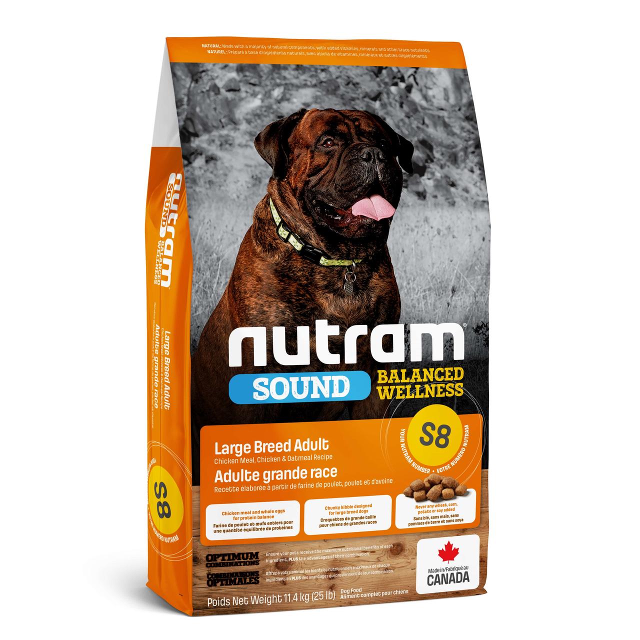 

Сухой корм Nutram (Нутрам) S8 Sound Balanced Large Breed Adult Dog для взрослых собак крупных пород (курица) 11.4 кг