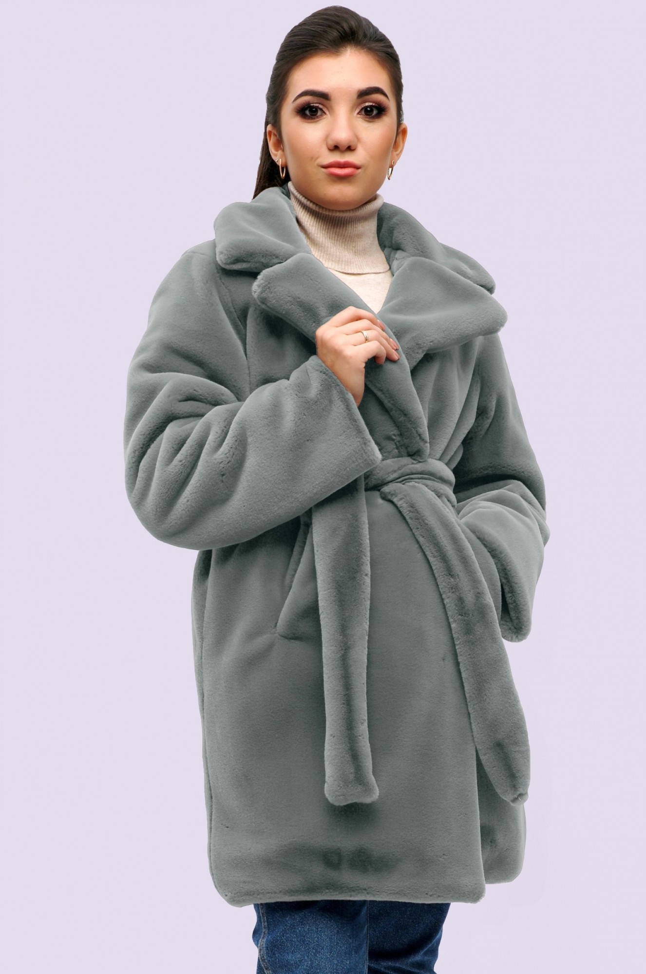

Шуба женская Exclusive moda М-075  Светло-оливковый, Шуба женская Exclusive moda М-075 50 Светло-оливковый