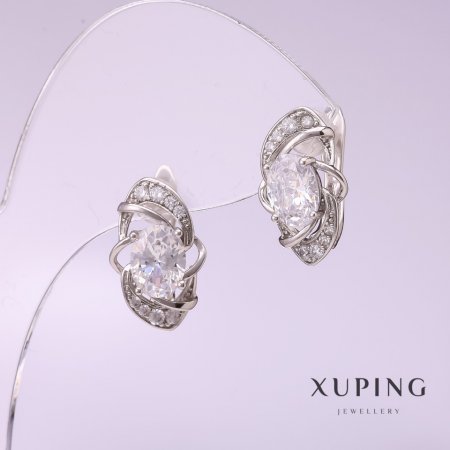 

Серьги Xuping с белым камнем 16х10мм родий, ida28635