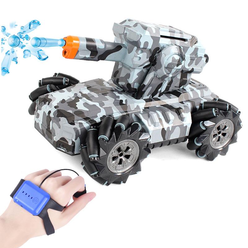 

Стреляющий танк - машинка на радиоуправлении Mech Chariot 360° Серый камуфляж