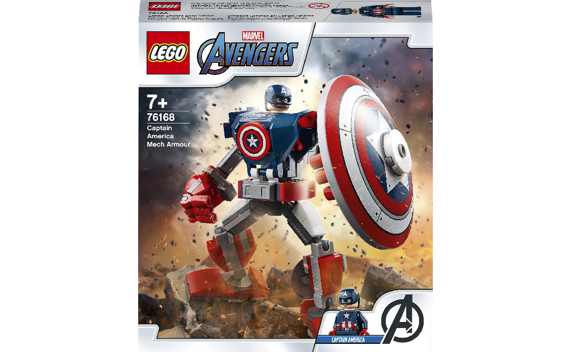 

Конструктор LEGO Marvel Робоброня Капітана Америки 121 деталей (76168)
