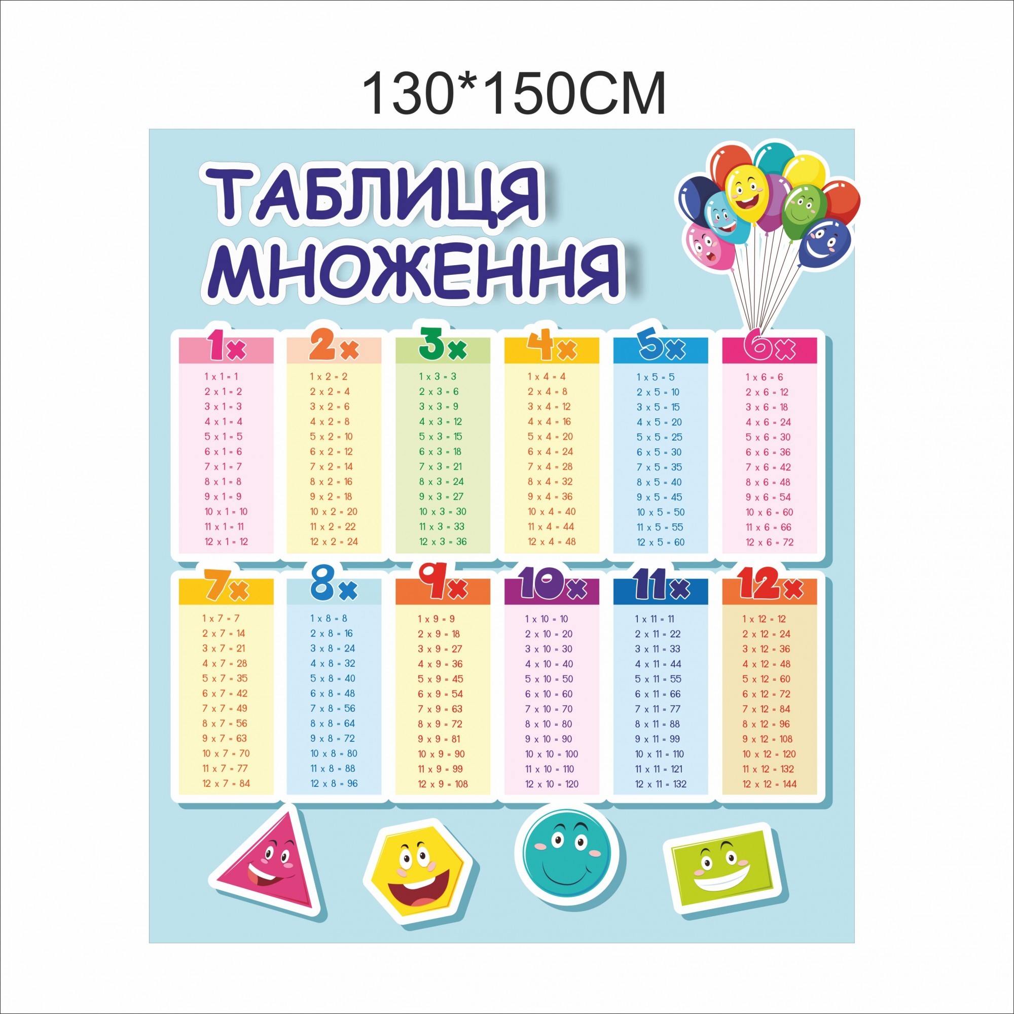 

Декорація Vivay Таблиця множення 150x130 см (6777)