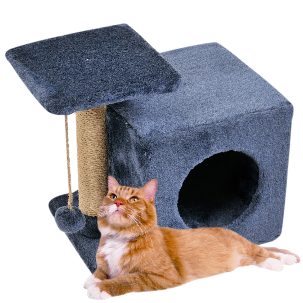 

Домик когтеточка (дряпка, драпак) Cat Houses. Разборной, Милана Синий