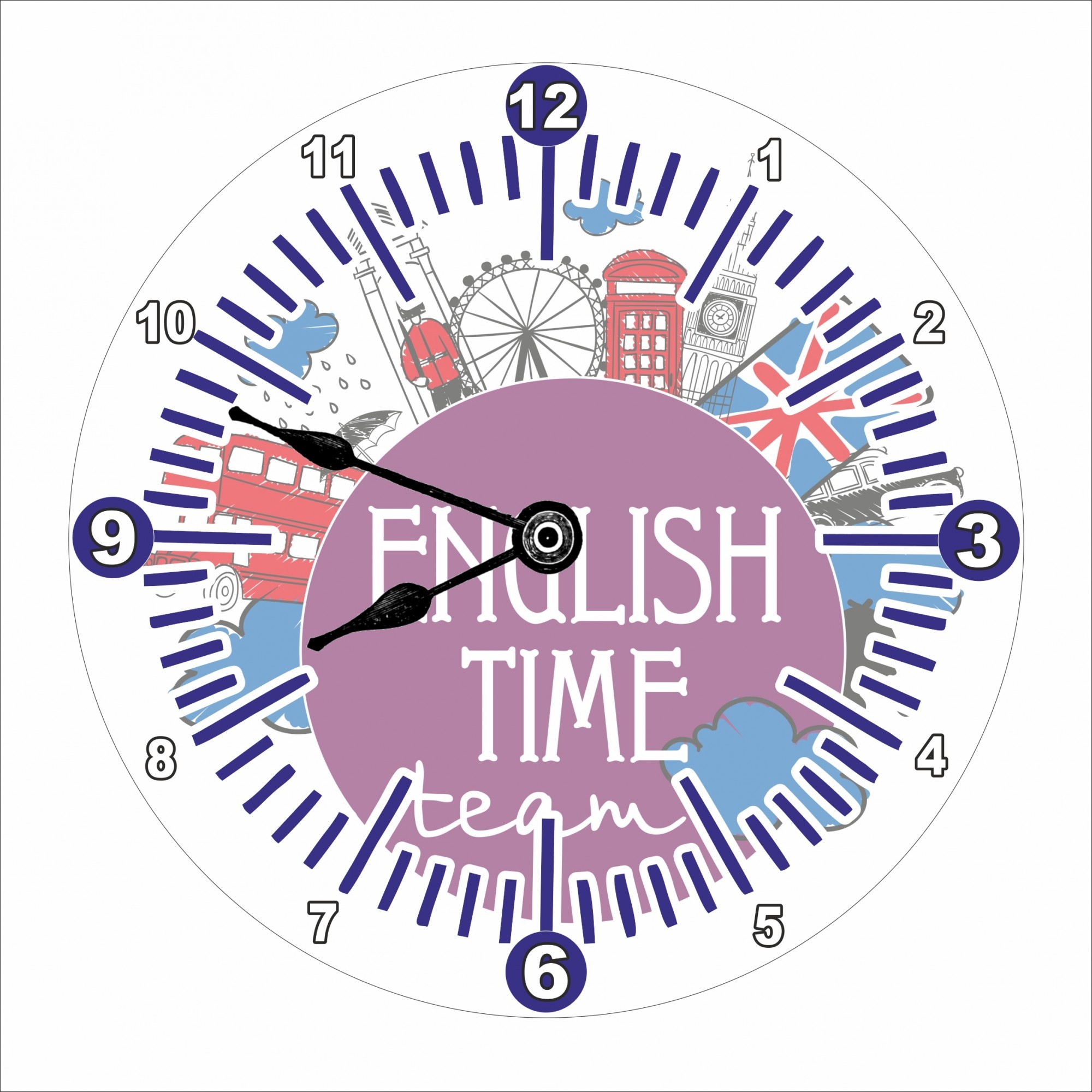 

Настінний годинник Vivay English time 55 см (7084)