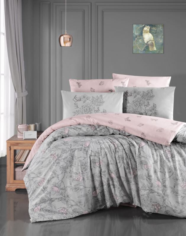 

Постельное белье First Choice Paradise Grey Евро турция, сатин