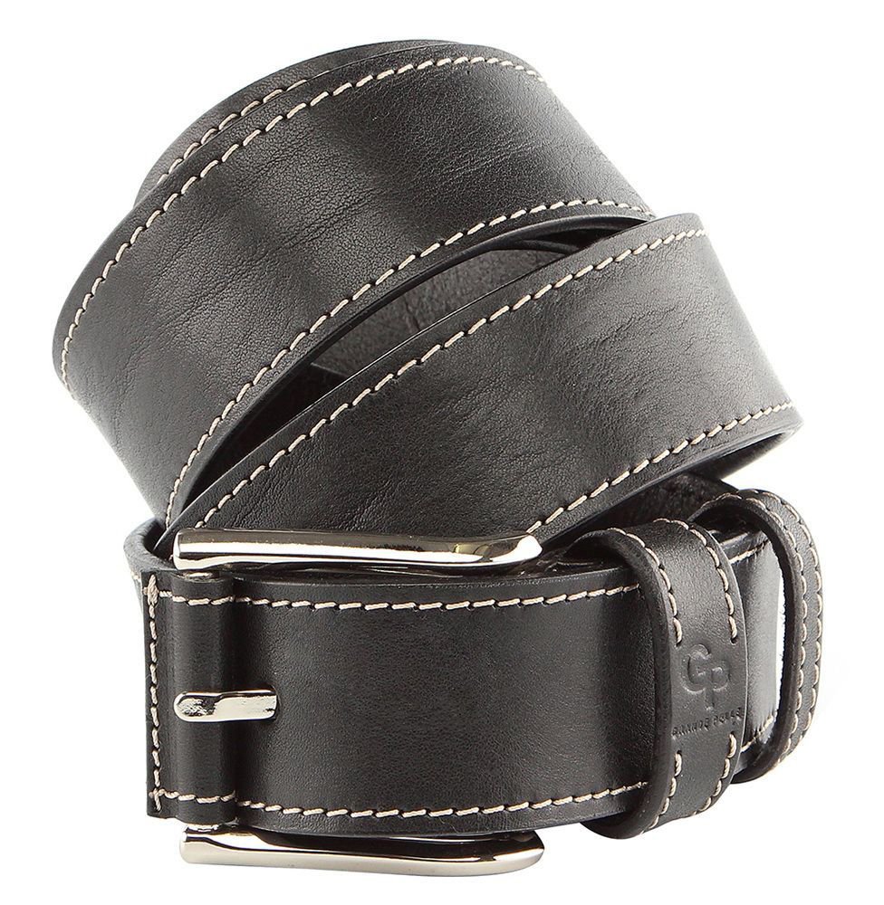 

Кожаный мужской ремень GRANDE PELLE 125×3,8 см Черный
