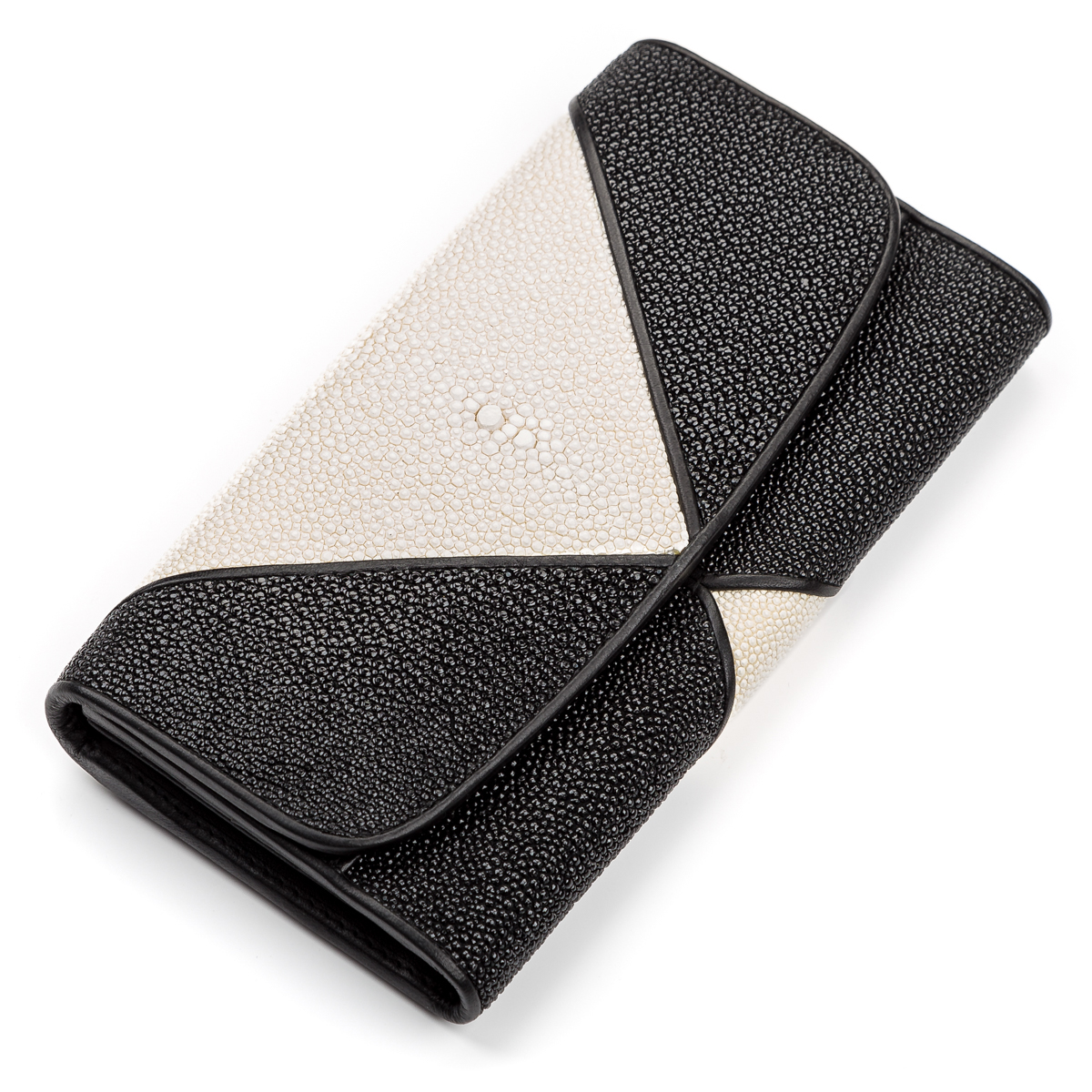 

Кожаный кошелек женский STINGRAY LEATHER 19х10 см Черный