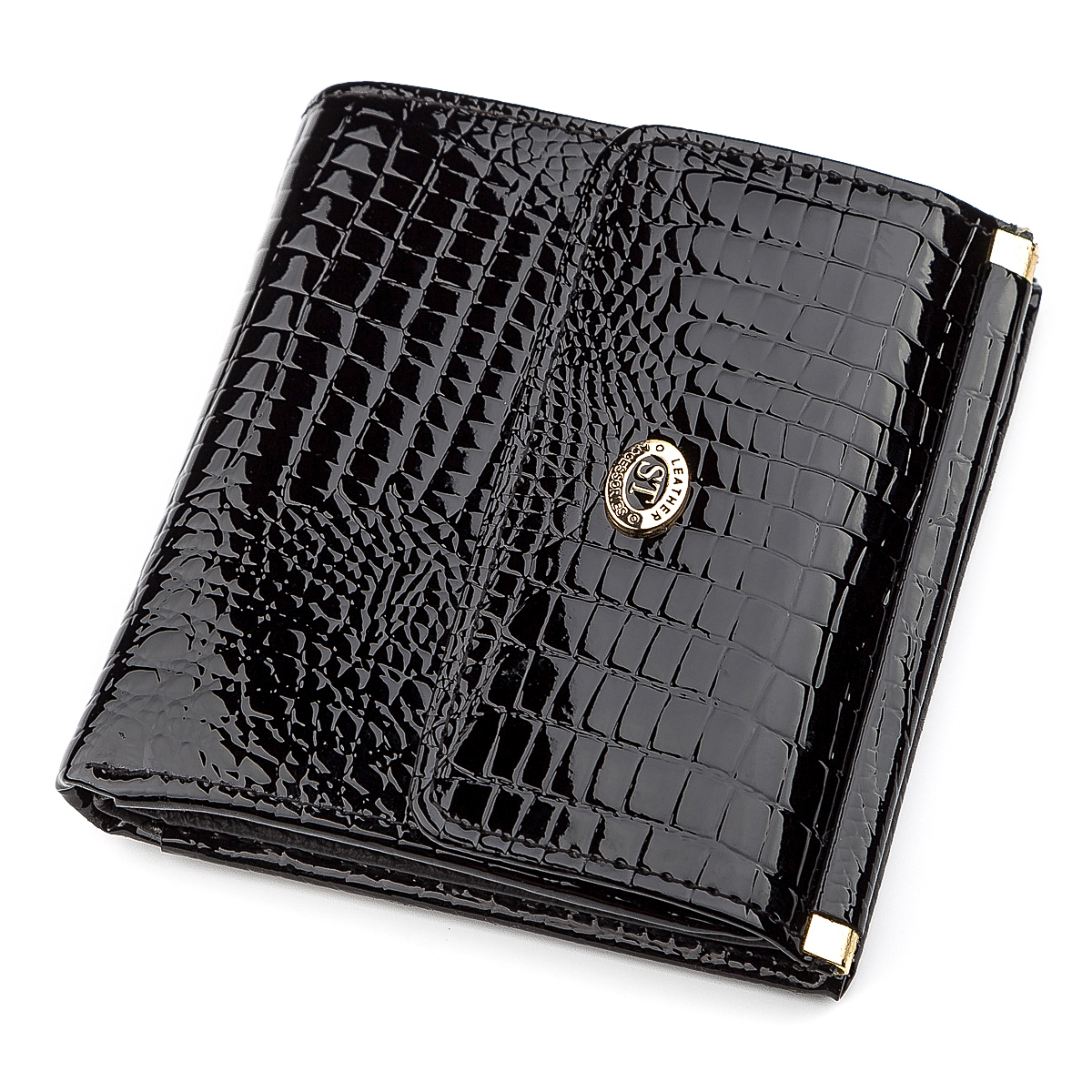 

Кожаный кошелек женский ST Leather 10,5х10х2,5 см Черный