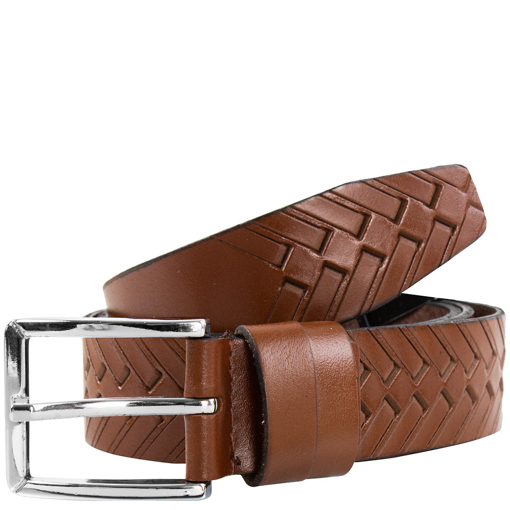 

Кожаный мужской ремень YSK 115 см Коричневый