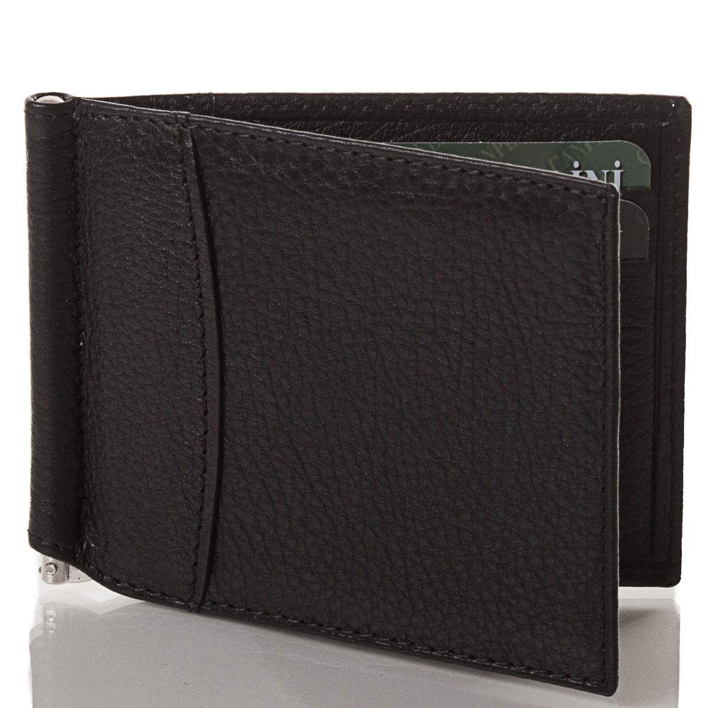 

Кожаный мужской зажим для купюр Canpellini 11х8,5х0,5 см Черный