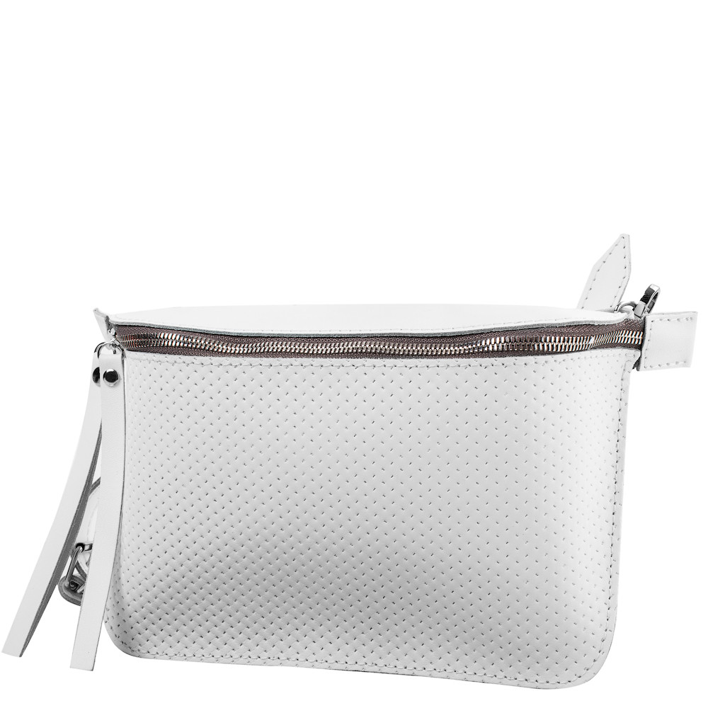 

Кожаная поясная сумка женская Eterno 24х18х5 см Белый