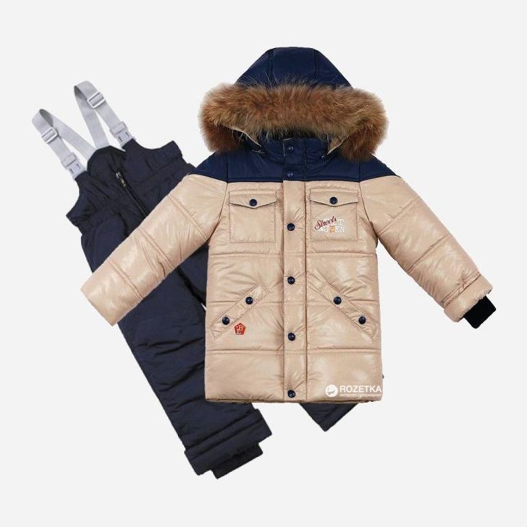 

Зимний комплект пуховый (куртка + полукомбинезон) Baby Line Z73-15 104 см Бежево-синий