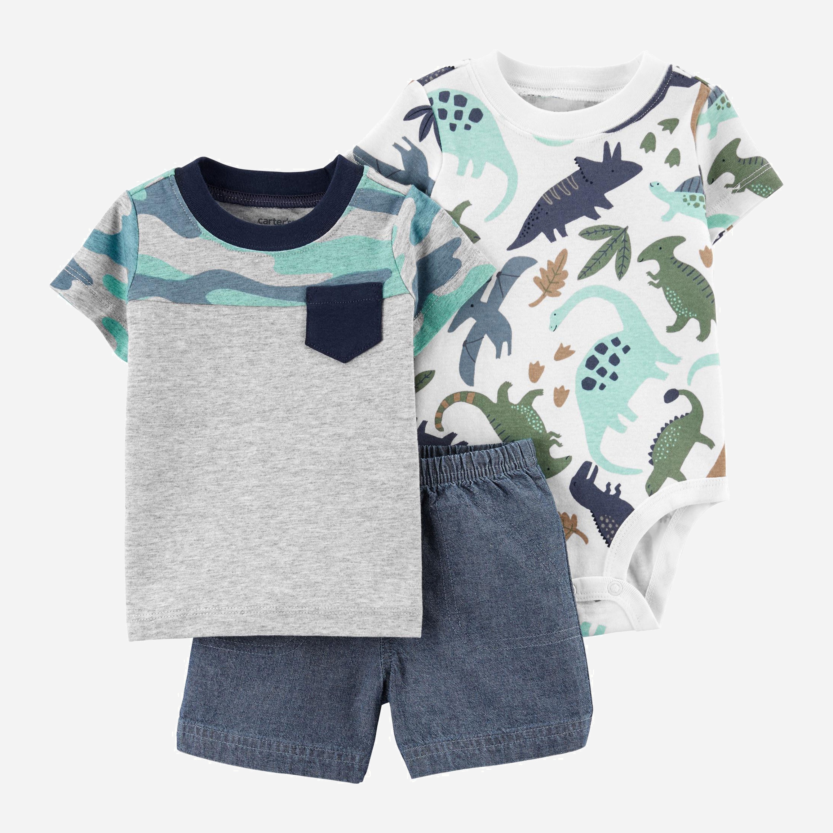 

Комплект (боди + футболка + шорты) Carters 1K444510 72-76 см Мультиколор