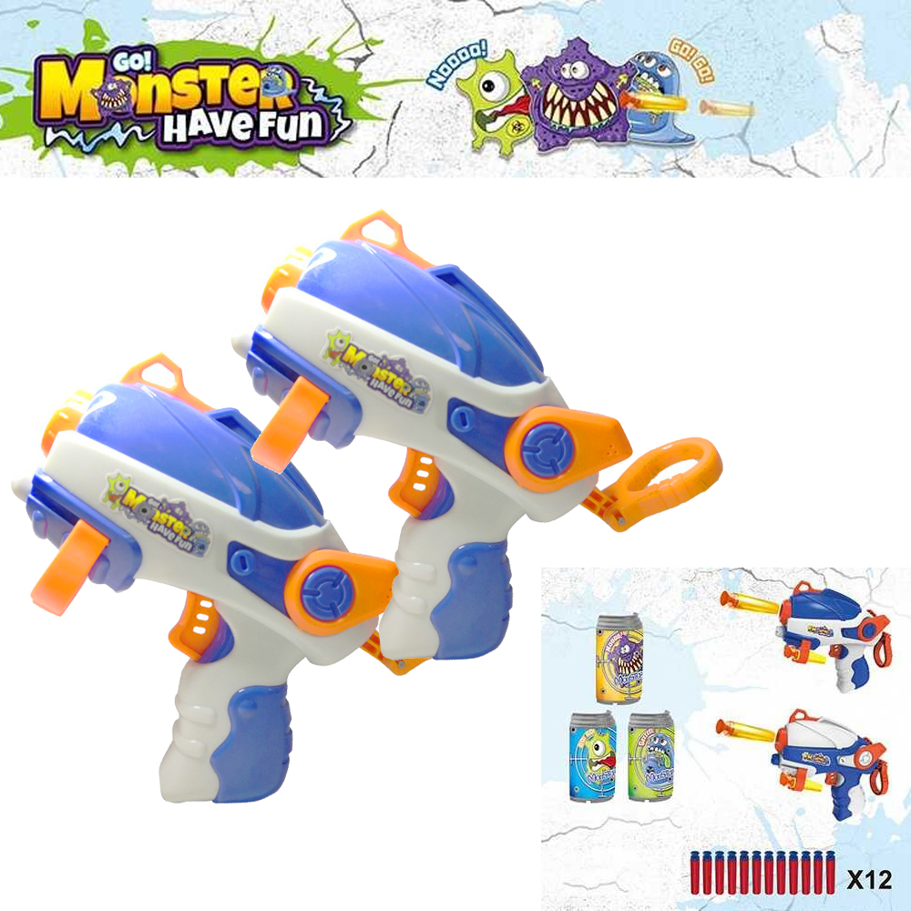 

Набор из двух пистолетов бластеров X-Shot Monster Have Fun (SB 495) с 12 мягкими пулями и банками-мишенями