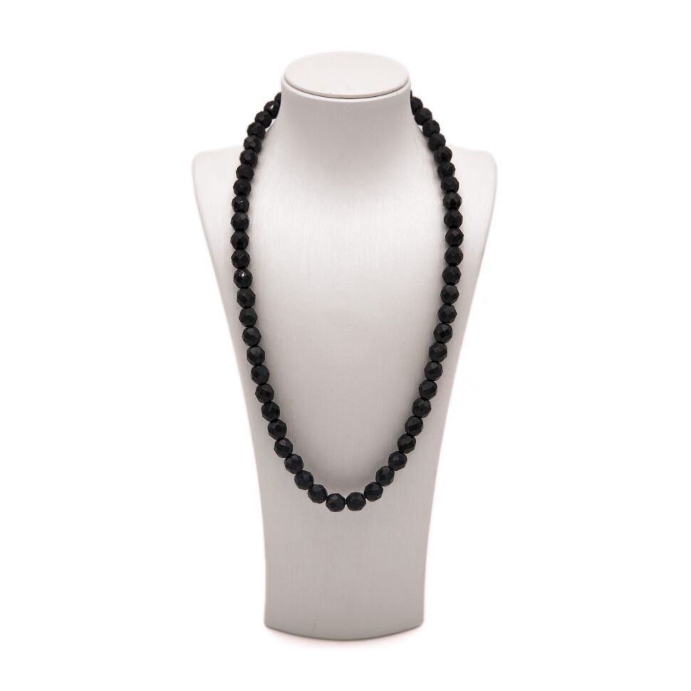 

Женские бусы из стали и чешского стекла с яркими бусинами черного цвета Jablonec 2100000248513