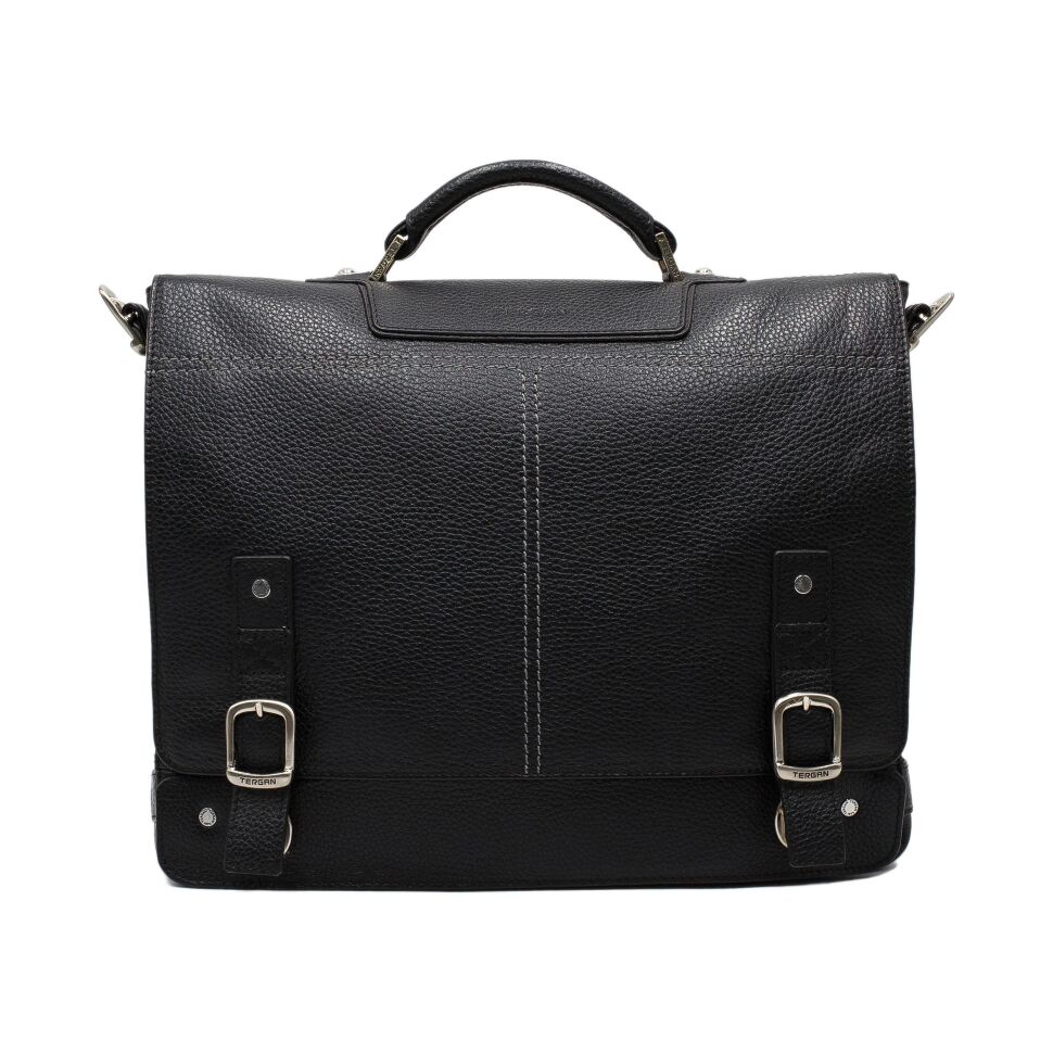 

Мужской портфель из натуральной кожи черного цвета Tergan 2100000182862