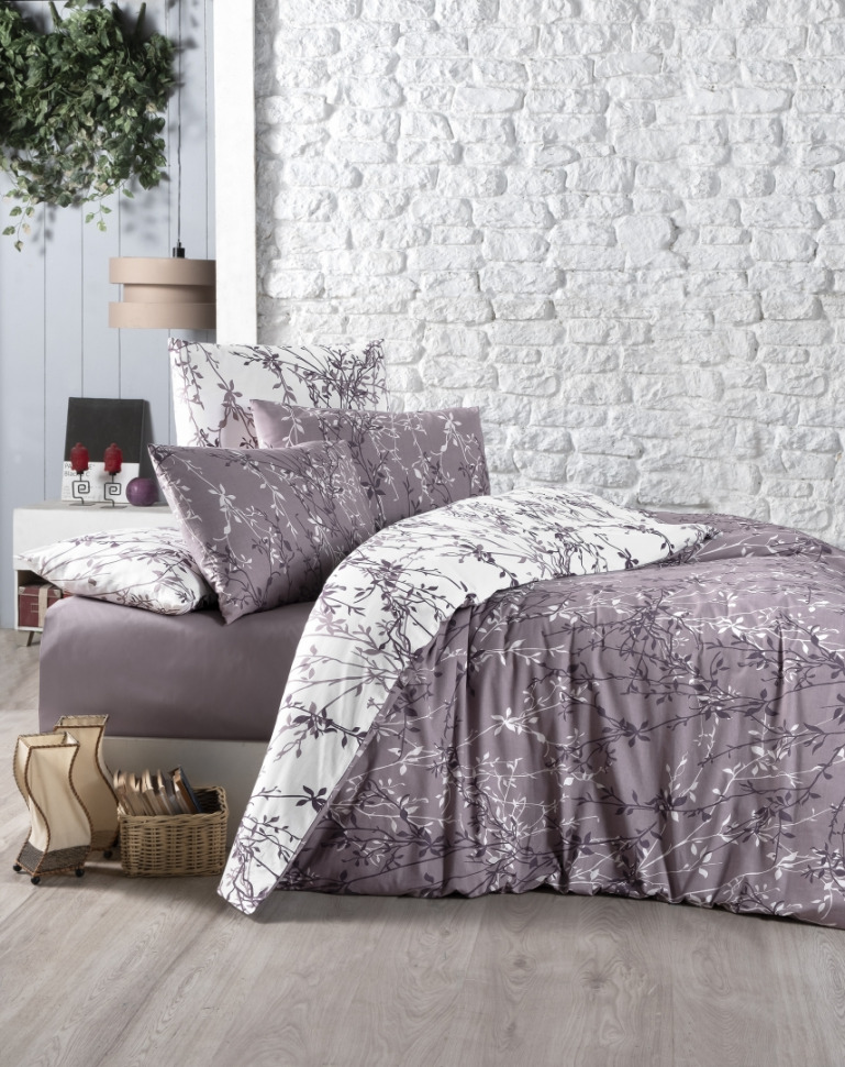 

Постельный комплект ранфорс First Choice R-98 Zena lilac евро m017478