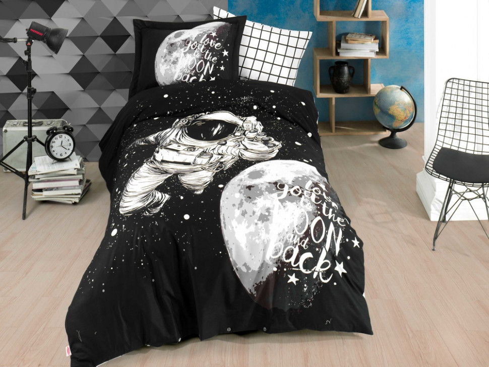 

Постельное белье Poplin Hobby Galaxy темно-серый полуторный 8698499144453