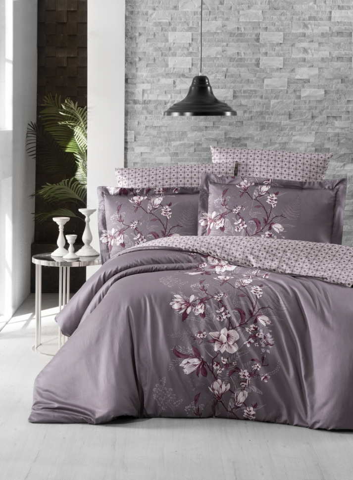 

Постельное белье из люкс сатина First Choice S-476 Evan lilac евро m017489
